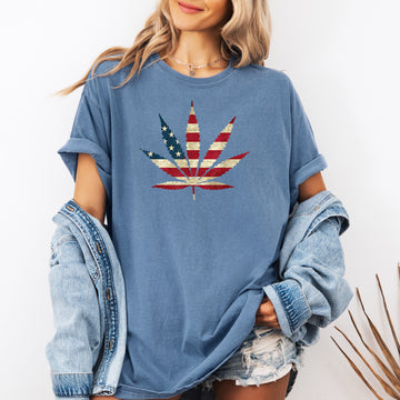 Patriotic Herb, Stoner, High, 420, Flag, USA, America Comfort Colors T-Shirt