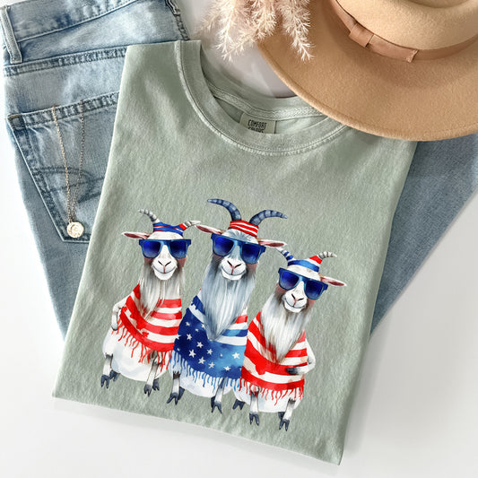 Patriotic Hippie Goats, Funny, Patriotic, 4th of July Tshirt