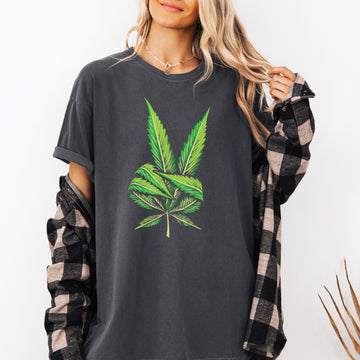 Peace Sign, Herb, 420, Toking, Stoner Comfort Colors T-Shirt