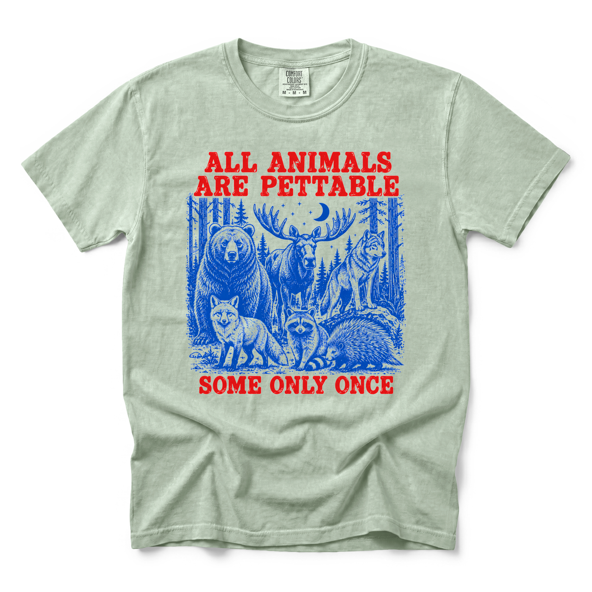 Pettable Animals graphic on Comfort Colors 1717 in Bay
