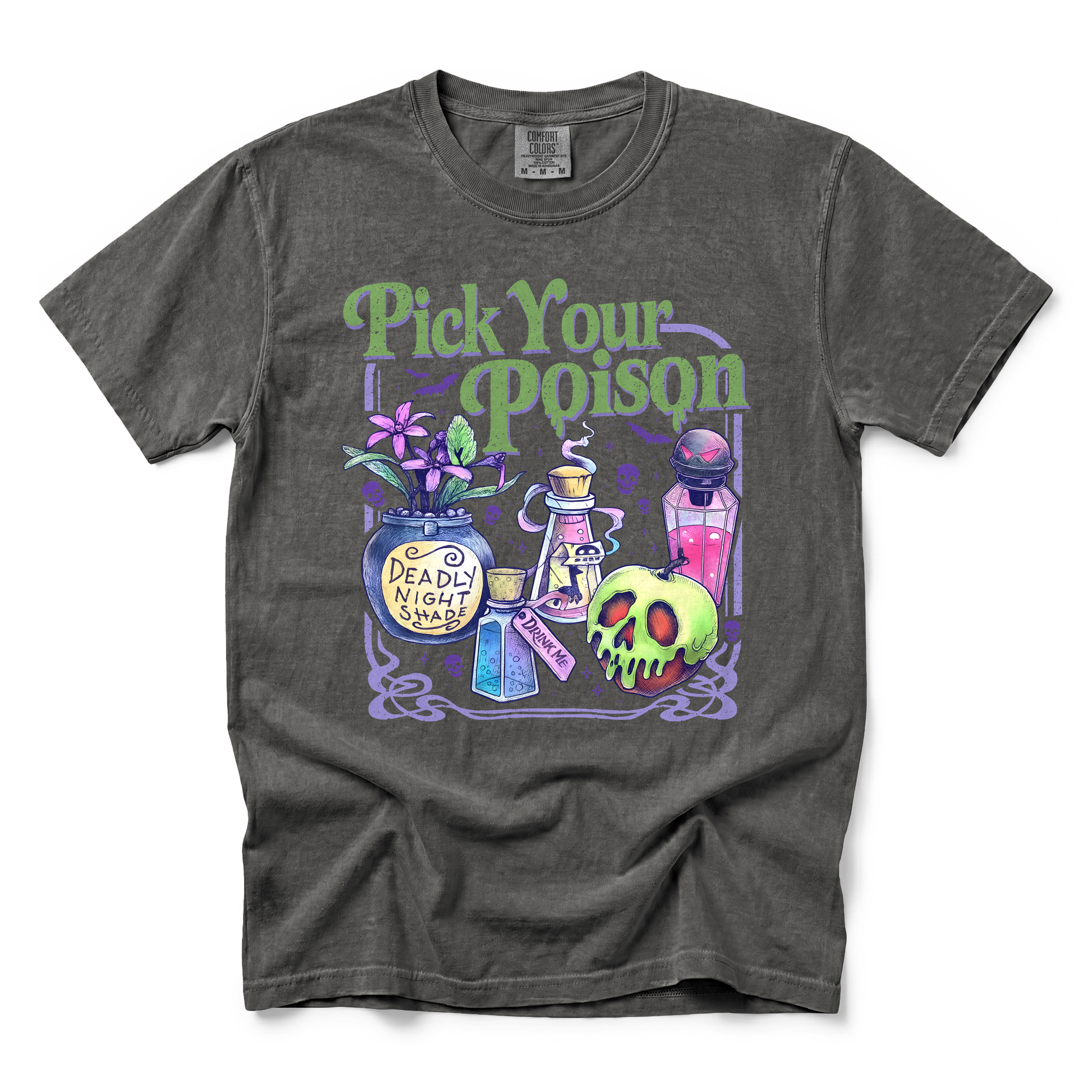 Pick Your Poison graphic on Comfort Colors 1717 in Pepper