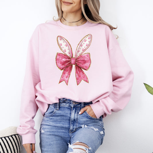 Pink Coquette, Rabbit Ears, Easter, Bunny, Jesus, Rabbit, Holiday Sweatshirt