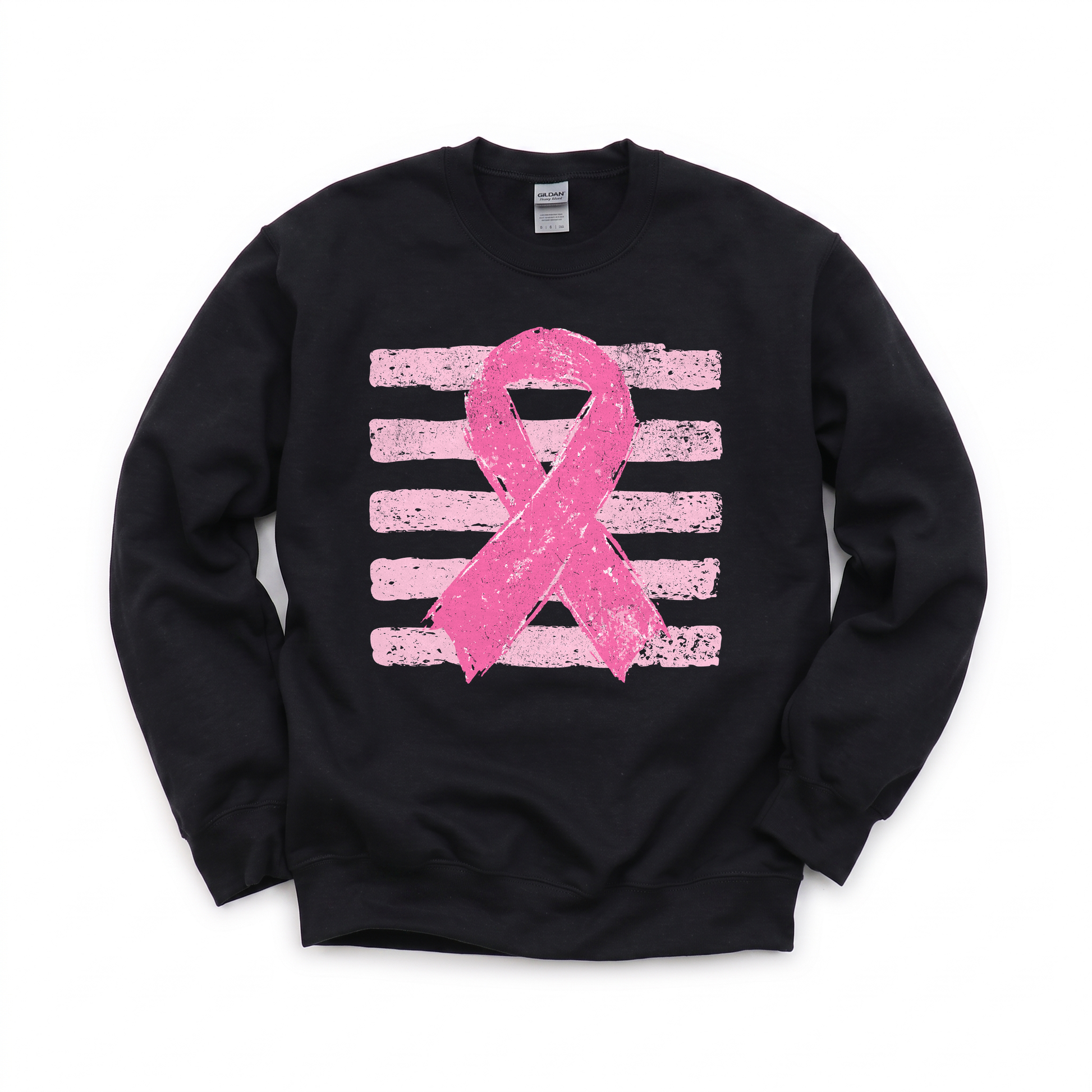 Pink Out graphic on Gildan 18000 in Black