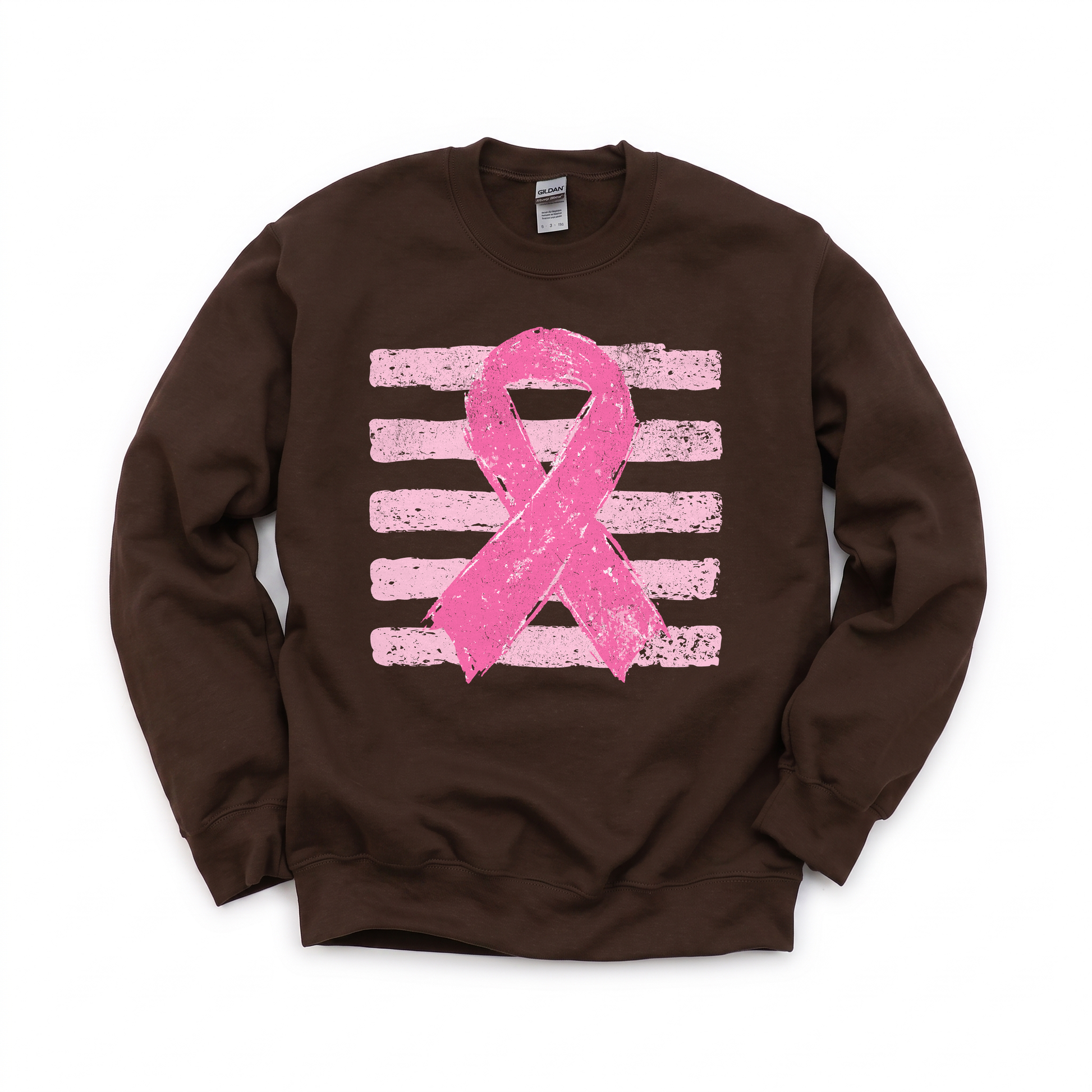 Pink Out graphic on Gildan 18000 in Dark Chocolate