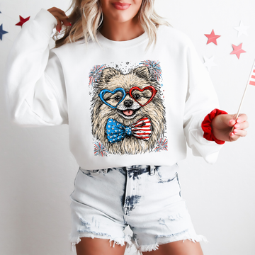 Pomeranian Patriotic Dog, USA, America, Pet Lover, 4th of July Sweatshirt