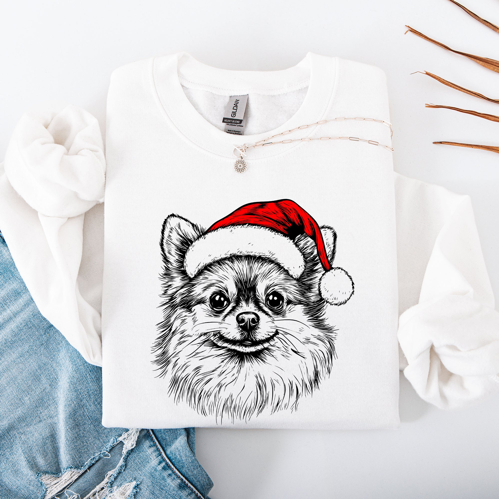 Pomeranian, Santa, Dog, Christmas, Dog Lover, Pet Sweatshirt