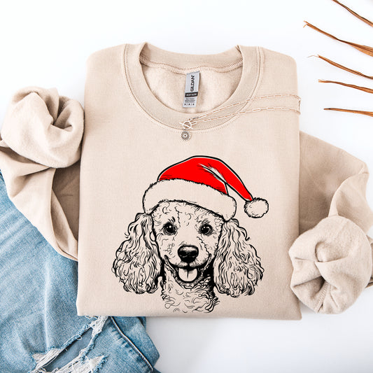 Poodle, Santa, Dog, Christmas, Dog Lover, Pet Sweatshirt