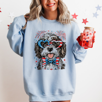 Portuguese Water Dog Patriotic Dog, USA, America, Pet Lover, 4th of July Sweatshirt