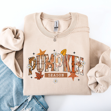 Pumpkin Season, Stars and Leaves, Autumn, Fall Sweatshirt