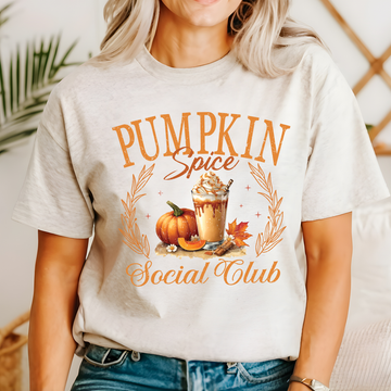 Pumpkin Spice Social Club, Autumn, Fall, Trending Graphic Tee, Tshirt