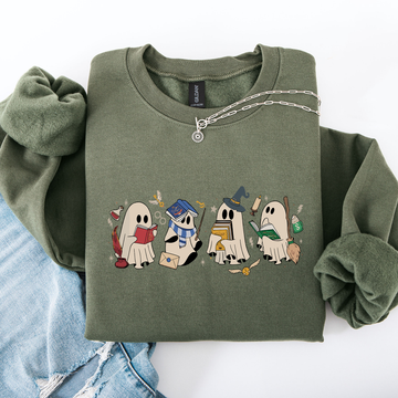 Reading Ghosts, Witches, Wizards, Halloween, Trending Graphic Sweatshirt