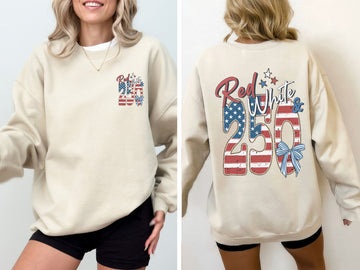 Red, White and 250, Flag, USA, America, Patriotic Sweatshirt