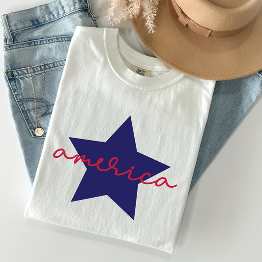 Retro America Star, Red White Blue, Patriotic, Tshirt