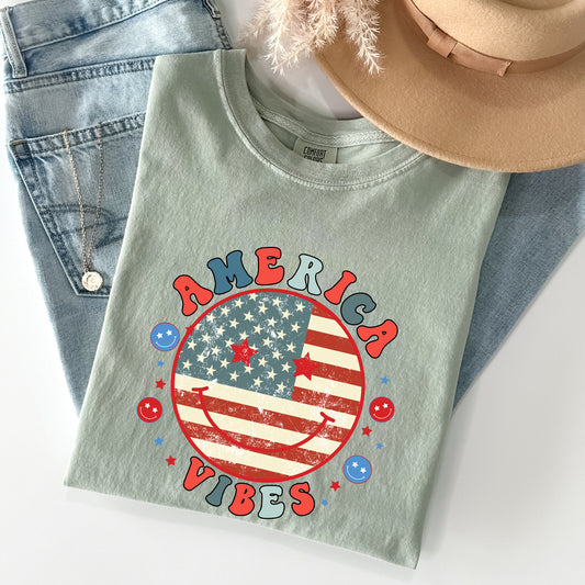 Retro America Vibes, Patriotic, 4th of July Tshirt