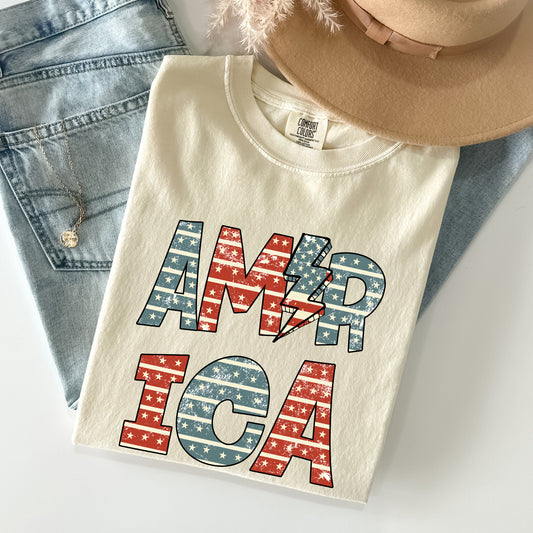 Retro America, Patriotic, 4th of July Comfort Colors Tshirt