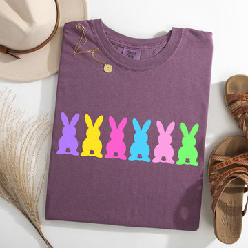 Retro Bunnies, Colorful, Pastel, Easter, Bunny, Jesus, Rabbit, Holiday Tshirt Comfort Colors T-Shirt
