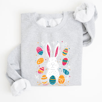 Retro Easter Bunny, Eggs, Cute Sweatshirt