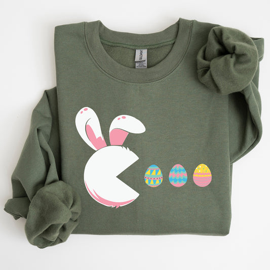 Retro Game Easter Bunny, Eggs Sweatshirt