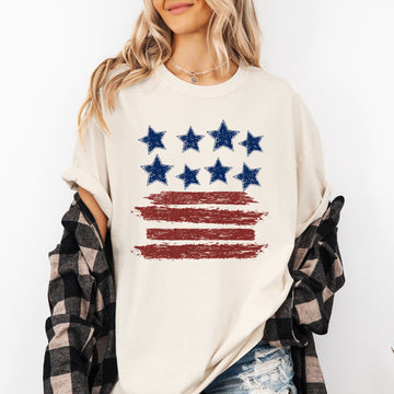 Retro Stars and Stripes, Patriotic, America, 4th of July Tshirt Comfort Colors T-Shirt