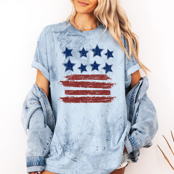 Retro Stars and Stripes, Patriotic, America, 4th of July, Color Blast Tshirt Comfort Colors T-Shirt