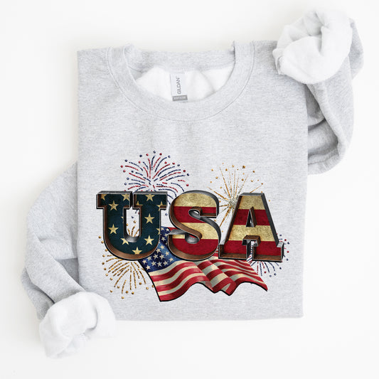 Retro USA, Patriotic, 4th of July Sweatshirt