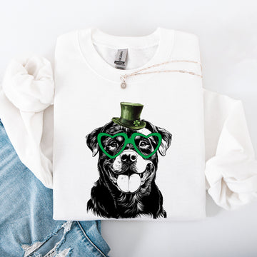 Rottweiler, Adorable Dog, St Patrick's Day, Lucky, Irish Sweatshirt