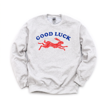 Running Rabbit graphic on Gildan 18000 in Ash