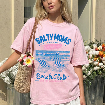 Salty Moms Beach Club, Beach Ready, Vacation, Sunshine, Summer Fun Comfort Colors T-Shirt