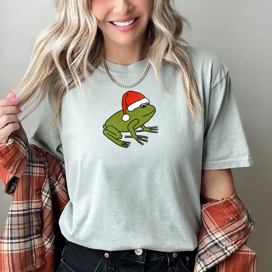 Santa Frog, Christmas, Retro, Trend, Toad, Comfort Colors Tshirt
