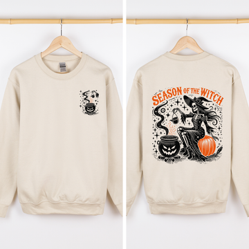 Season of the Witch, Halloween, Front and Back, Spooky Sweatshirt