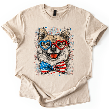 Shiba Inu Patriotic Dog, USA, America, Pet Lover, 4th of July, Soft Style T-Shirt