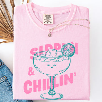 Sippin Chillin, Margarita Beach Ready, Vacation, Sunshine, Summer Fun Comfort Colors T-Shirt