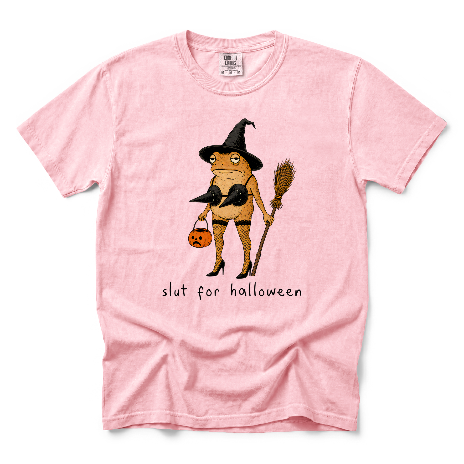 Slut For Halloween graphic on Comfort Colors 1717 in Blossom