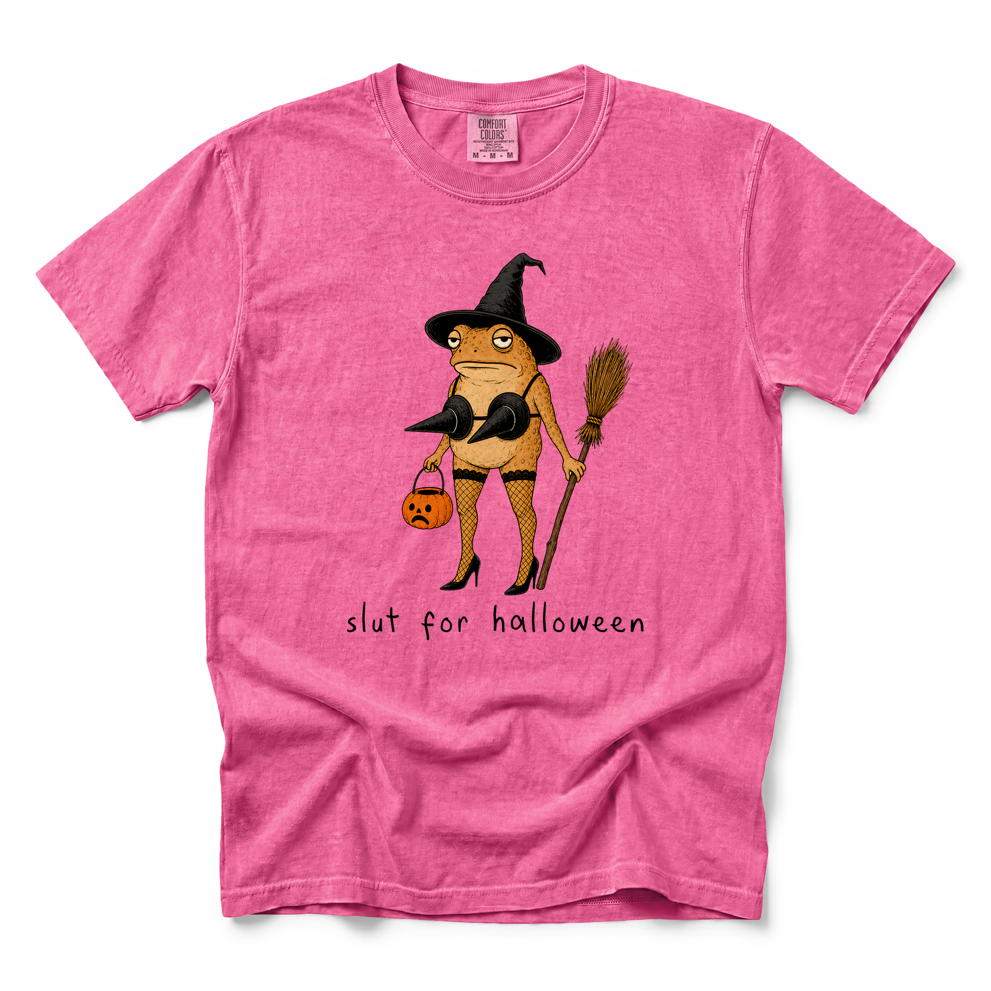 Slut For Halloween graphic on Comfort Colors 1717 in Crunchberry