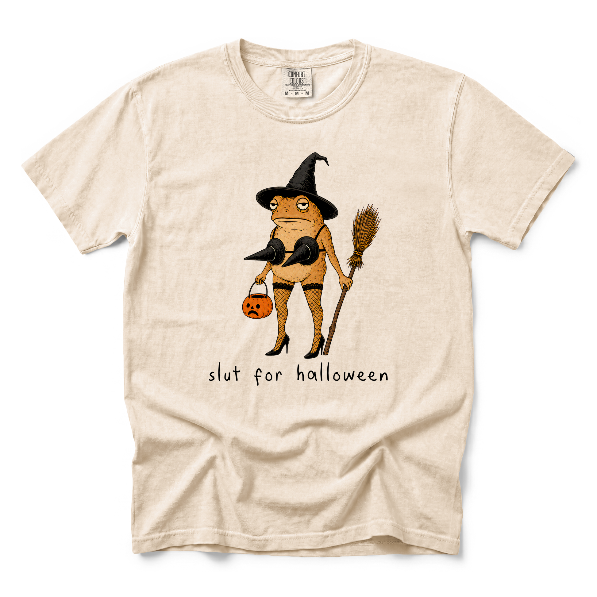 Slut For Halloween graphic on Comfort Colors 1717 in Ivory