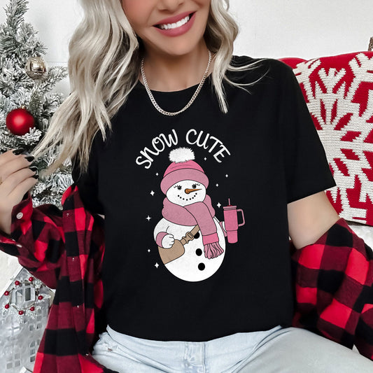 Snow Cute, Bougie Snowman, Christmas, BooJee - white Super Soft Tshirt