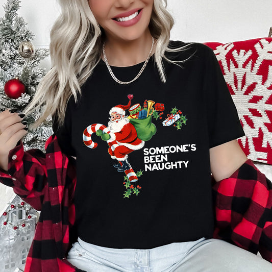 Someone's Been Naughty, Santa, Retro, Christmas - White Super Soft Tees