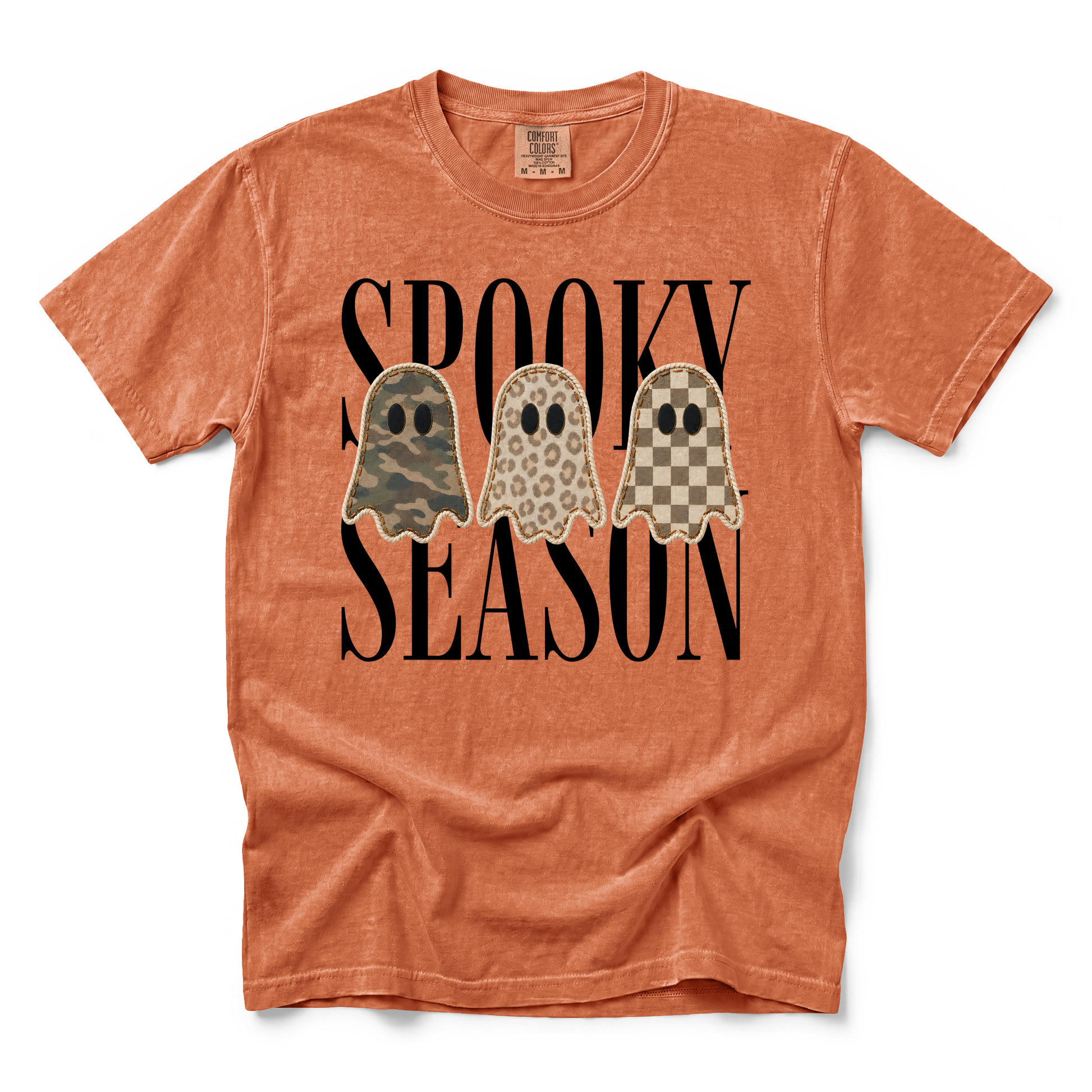 Spooky Season Ghosts graphic on Comfort Colors 1717 in Yam