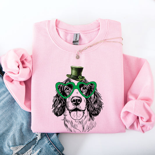 Springer Spaniel, Adorable Dog, St Patrick's Day, Lucky, Irish Sweatshirt