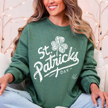 St Patrick's Day, Hand Drawn, Shamrock, Lucky Sweatshirt