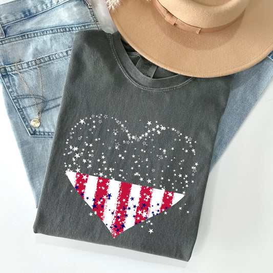 Star Hearts, Red White Blue, Patriotic, 4th of July Tshirt