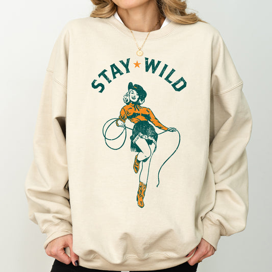 Stay Wild, Cowgirl, Western, Country, Cowboy, Sweatshirt