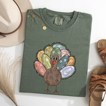 Thanksgiving Turkey, Cute, Autumn, Words Tshirt Comfort Colors T-Shirt