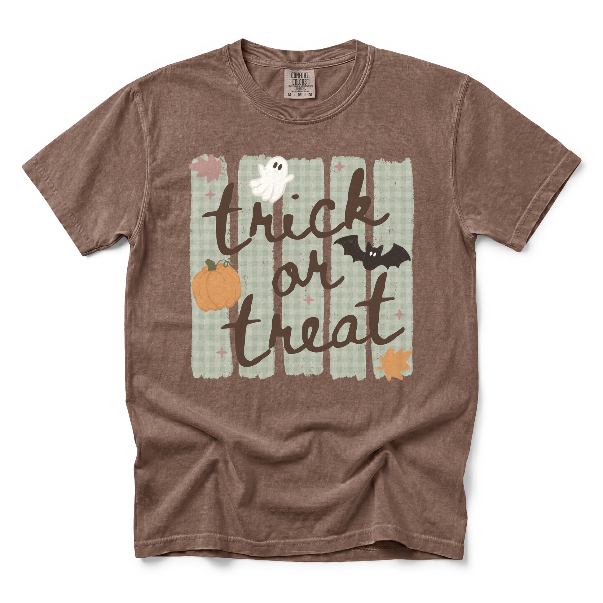 Trick or Treat graphic on Comfort Colors 1717 in Espresso