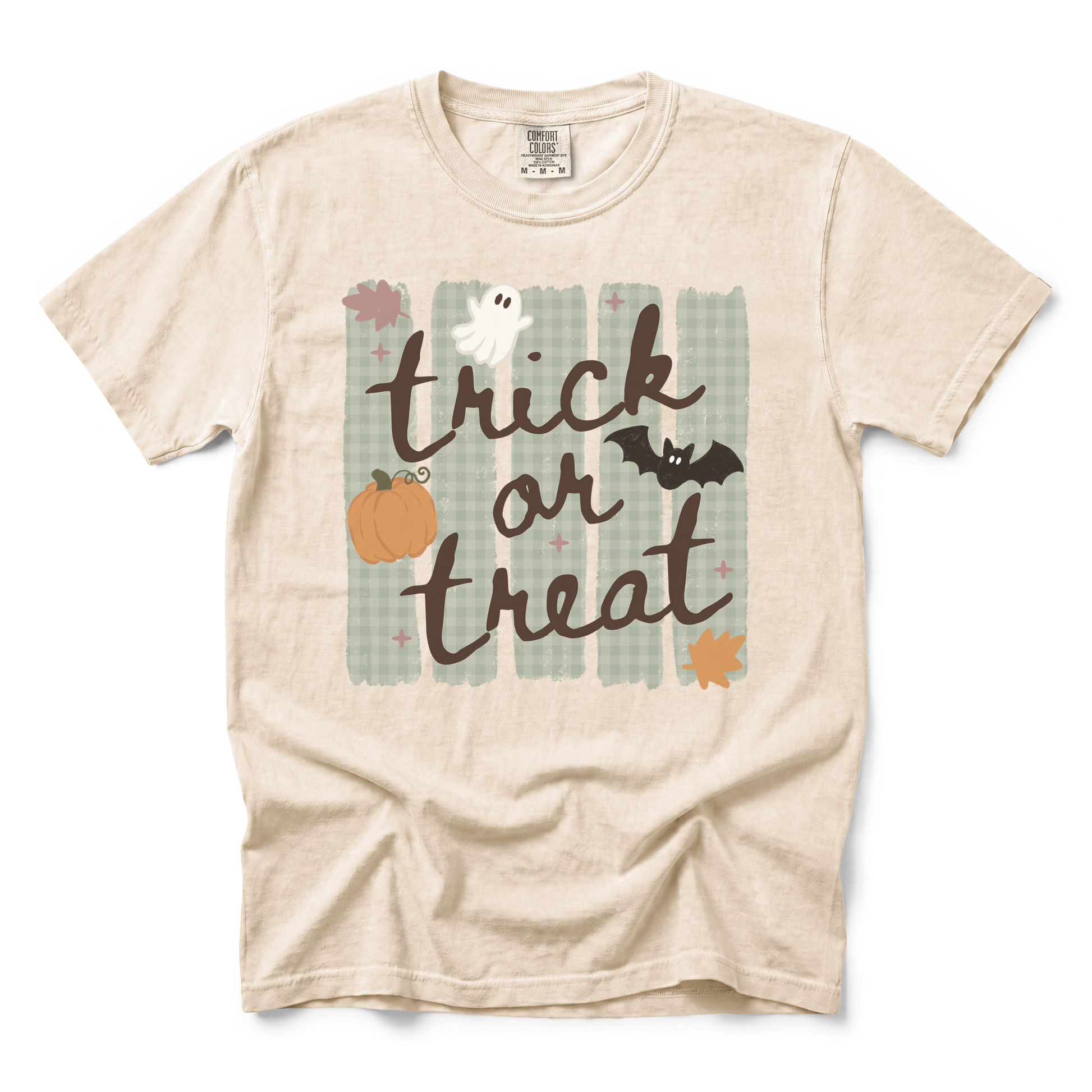Trick or Treat graphic on Comfort Colors 1717 in Ivory