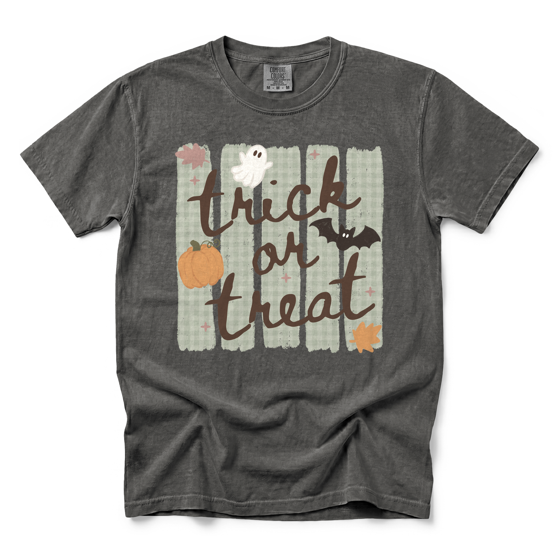 Trick or Treat graphic on Comfort Colors 1717 in Pepper