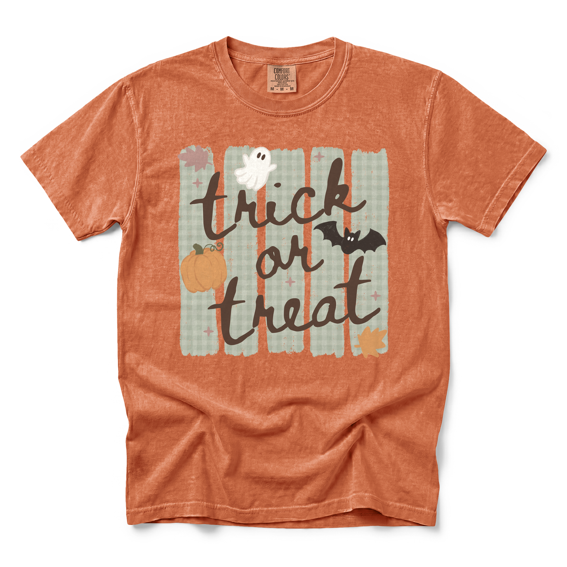 Trick or Treat graphic on Comfort Colors 1717 in Yam