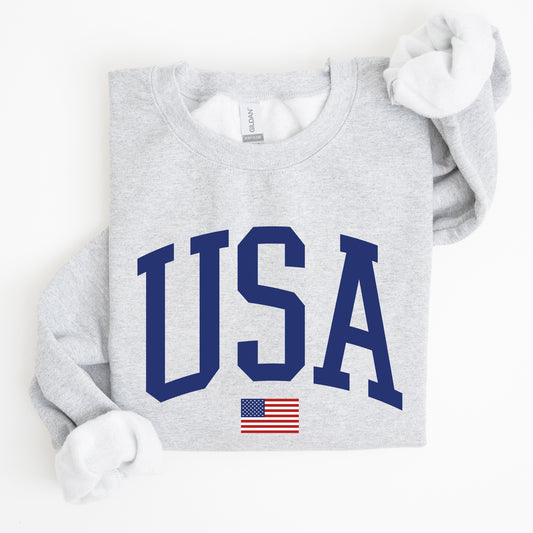 USA Flag, Blue, America, Patriotic, 4th of July Sweatshirt