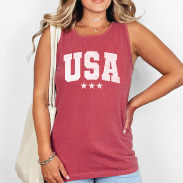 USA Stars, Fourth of July, America, Patriotic, USA Comfort Colors Tank Top