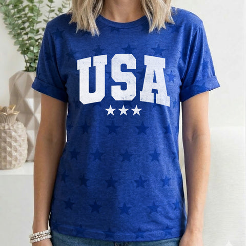 USA Stars, Fourth of July, America, Patriotic, USA, Star Pattern T-Shirt